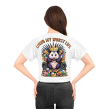 Living My Worst Life Crop Tee — Funny Panda Throne Graphic