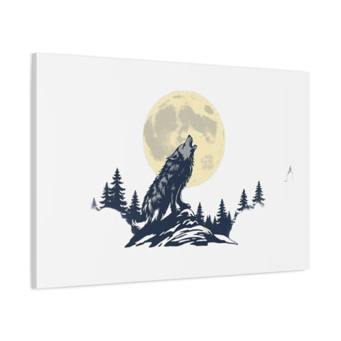 Howling Wolf Moon Matte Canvas Wall Art — Stretched 1.25"