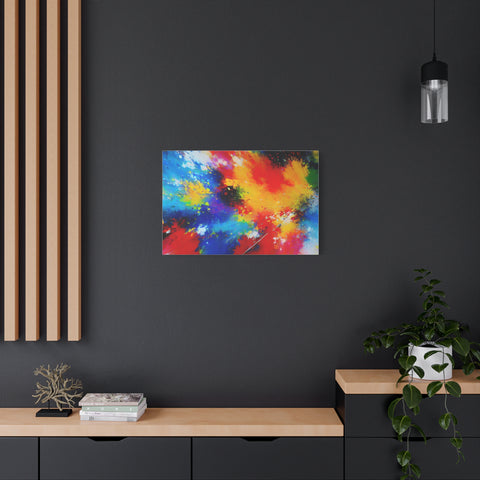 Abstract Color Splash Matte Canvas Print — Vibrant Stretched Wall Art