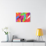 Abstract Rainbow Brushstrokes Matte Canvas Wall Art — Vibrant Stretched 1.25"