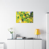 Abstract Green & Yellow Matte Canvas Print – Vibrant Modern Wall Art