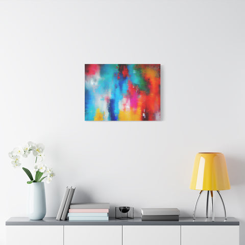 Vibrant Abstract Color Splash Matte Canvas Print