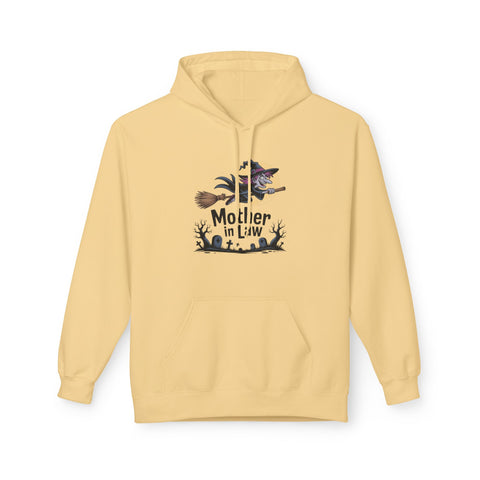 Mother-in-Law Halloween Hoodie — Witch Broom Graveyard Sweatshirt