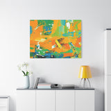 Abstract Orange & Green Canvas Art — Vibrant Modern Wall Decor