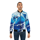 Blue Ocean Wave Bomber Jacket