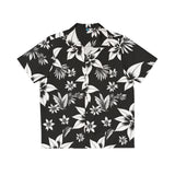 Black & White Tropical Hawaiian Shirt — Men's Floral AOP Button-Up
