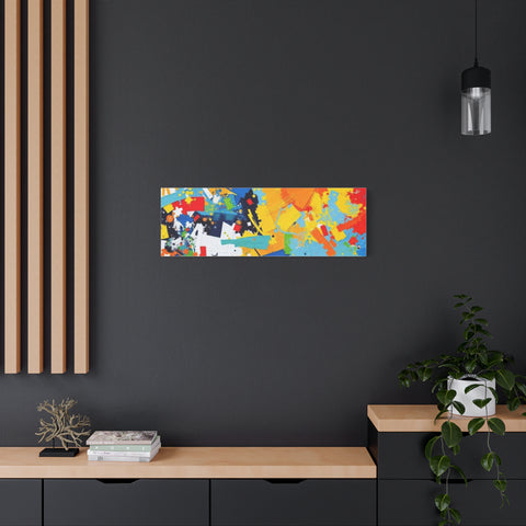 Abstract Splash Colorful Matte Canvas Wall Art – Vibrant Modern Stretched Print
