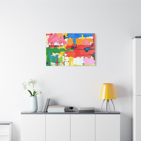 Abstract Color Splash Matte Canvas Print — Vibrant Modern Wall Art