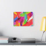 Abstract Rainbow Brushstrokes Matte Canvas Wall Art — Vibrant Stretched 1.25"