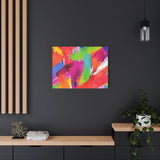 Abstract Rainbow Brushstrokes Matte Canvas Wall Art — Vibrant Stretched 1.25"