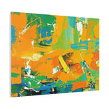 Abstract Orange & Green Canvas Art — Vibrant Modern Wall Decor