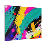 Abstract Neon Brushstroke Canvas Print — Colorful Modern Wall Art