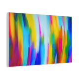 Abstract Rainbow Waves Matte Canvas Print — Vibrant Colorful Wall Art