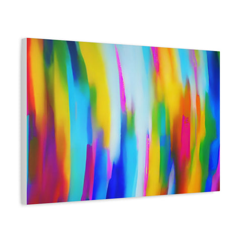 Abstract Rainbow Waves Matte Canvas Print — Vibrant Colorful Wall Art