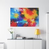 Abstract Color Splash Matte Canvas Print — Vibrant Stretched Wall Art