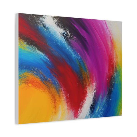 Abstract Rainbow Swirl Matte Canvas Print (Stretched)