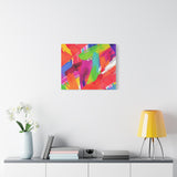 Abstract Rainbow Brushstrokes Matte Canvas Wall Art — Vibrant Stretched 1.25"