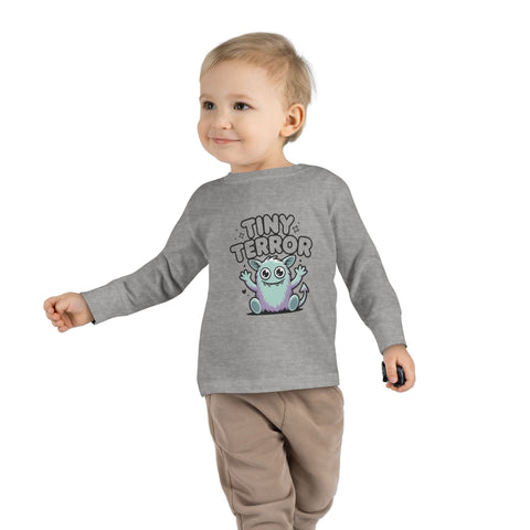 Toddler Tee — "Tiny Terror" Cute Monster Long-Sleeve Shirt