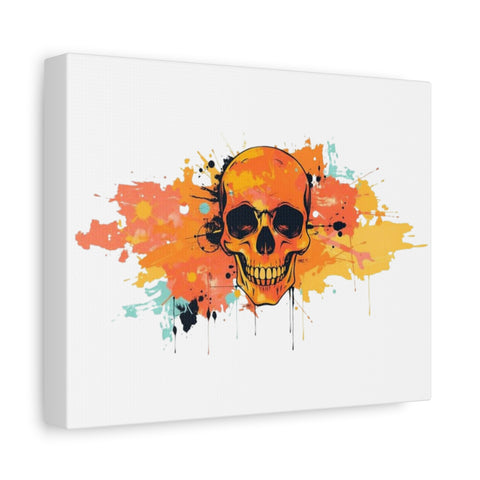 Skull Art Canvas Print – Vibrant Paint-Splash Skull Wall Decor