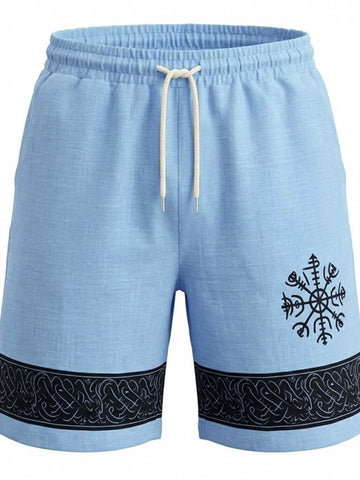 Men's Full Size Linen Blend Drawstring Shorts Plus Size
