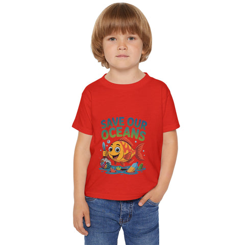 Save Our Oceans Toddler T-Shirt — Cute Fish Environmental Shirt for Kids