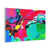 Abstract Neon Splash Matte Canvas Print — Vibrant Colorful Stretched Wall Art