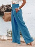 Smocked High Waisted Wide Leg Pants