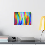 Abstract Rainbow Waves Matte Canvas Print — Vibrant Colorful Wall Art