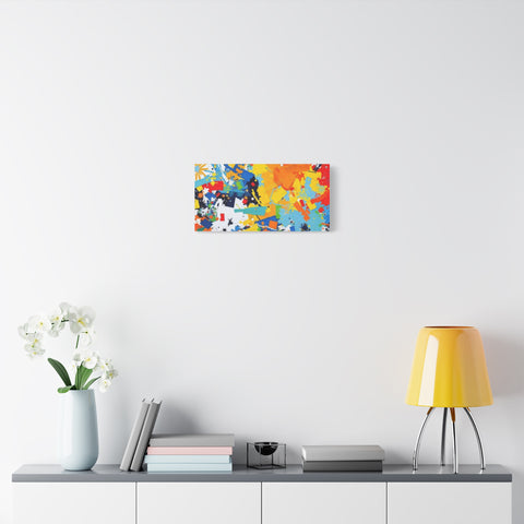 Abstract Splash Colorful Matte Canvas Wall Art – Vibrant Modern Stretched Print