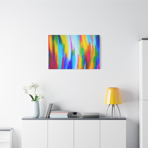 Abstract Rainbow Waves Matte Canvas Print — Vibrant Colorful Wall Art