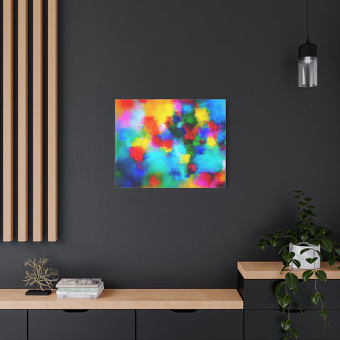 Abstract Rainbow Splash Matte Canvas Print