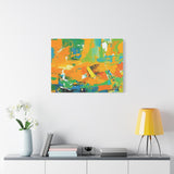 Abstract Orange & Green Canvas Art — Vibrant Modern Wall Decor
