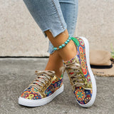 Printed Round Toe Sneakers