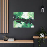Abstract Green Brushstroke Canvas Print