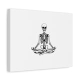 Yoga Skeleton Canvas Print — Meditating Skeleton Wall Art, Minimalist Gothic Home Decor