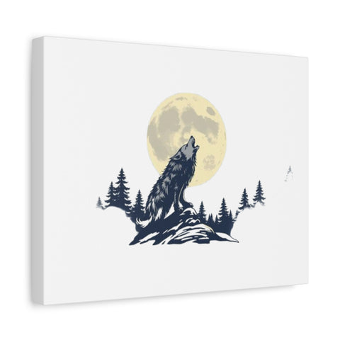 Howling Wolf Moon Matte Canvas Wall Art — Stretched 1.25"