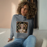 Art Nouveau Medusa Crop Hoodie — Vintage Goddess Graphic