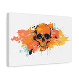 Skull Art Canvas Print – Vibrant Paint-Splash Skull Wall Decor
