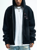 Men's Graphic Zip-Up Hoodie with Pockets
