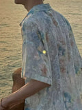 Men's Abstract Floral Print Textured Shirt