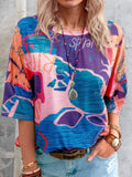 Contrast Round Neck Casual T-Shirt