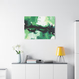 Abstract Green Brushstroke Canvas Print