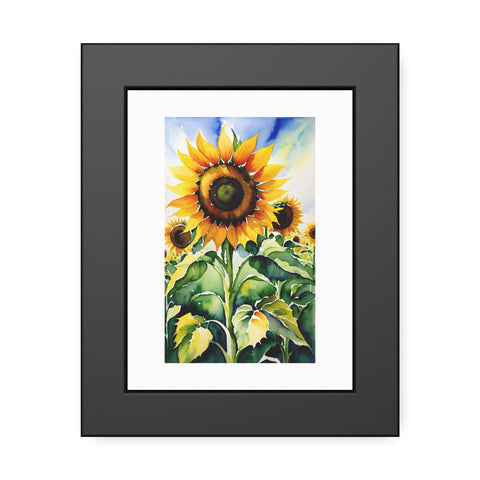Sunflower Watercolor Framed Poster — Bright Botanical Wall Art