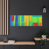 Abstract Rainbow Blocks Matte Canvas Print