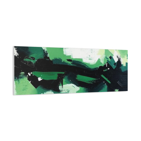 Abstract Green Brushstroke Canvas Print