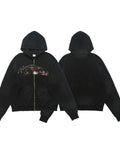Men's Graphic Zip-Up Hoodie with Pockets