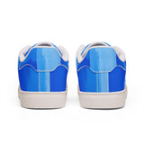 Blue Gradient Leather Sneakers — Men's Low-Top Casual Trainers