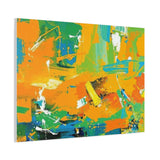 Abstract Orange & Green Canvas Art — Vibrant Modern Wall Decor