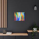 Abstract Rainbow Waves Matte Canvas Print — Vibrant Colorful Wall Art