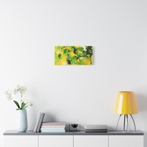 Abstract Green & Yellow Matte Canvas Print – Vibrant Modern Wall Art